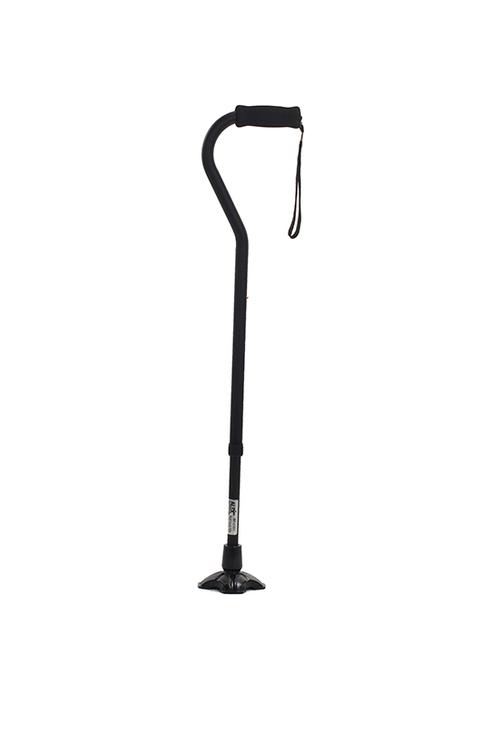 Self Standing Offset Handle Aluminum Cane - Black